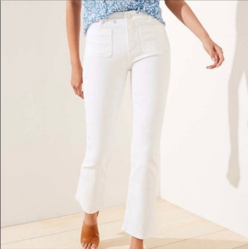 NWT LOFT White Boot Cut Flare Pants